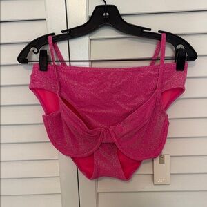 Good American Pink Glitter Bikini